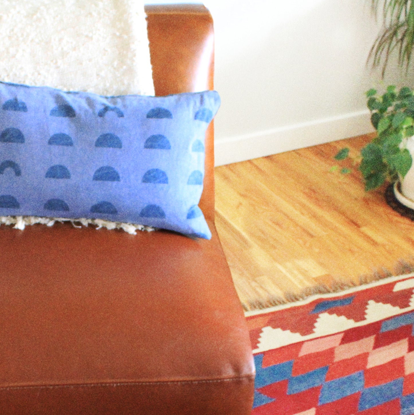 Blue Hump Day | Linen Lumbar Pillow